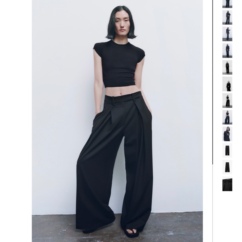 ZARA BLACK OVERSIZED PLEATED PANTS LIMITED EDITION size S